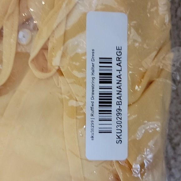 NWT Davi & Dani | Banana Yellow Ruffled Drawstring Sun Dress Size Large - Picture 5 of 5